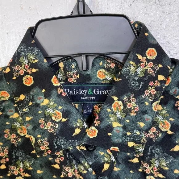 Paisley & Gray Men's Samuel Slim-Fit Floral Button-Down Shirt Garden night S $95 - Picture 4 of 7